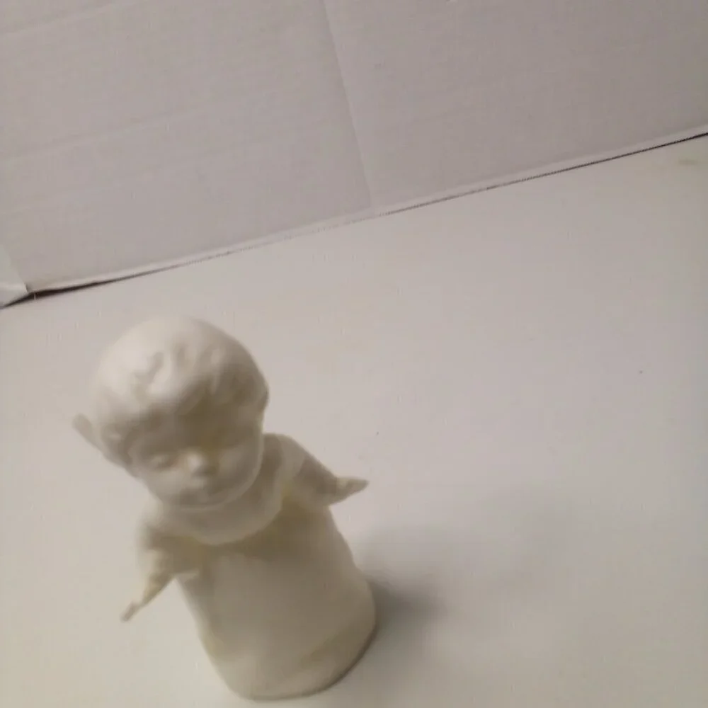 Schmid Bros Kissing Angel White Porcelain Nativity Figurine Vintage 1950s